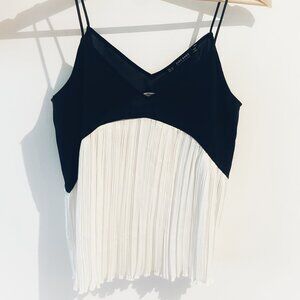 Black and White Strapless Blouse